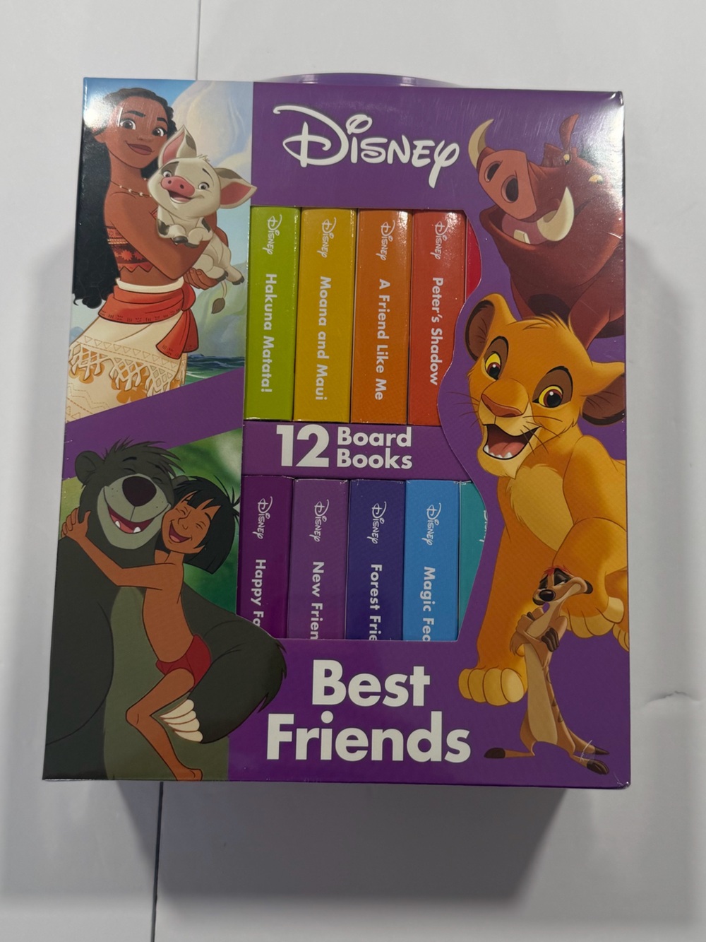 Disney Best Friends 12 Board Books Gift Set New Sealed PI Kids Moana Lion King